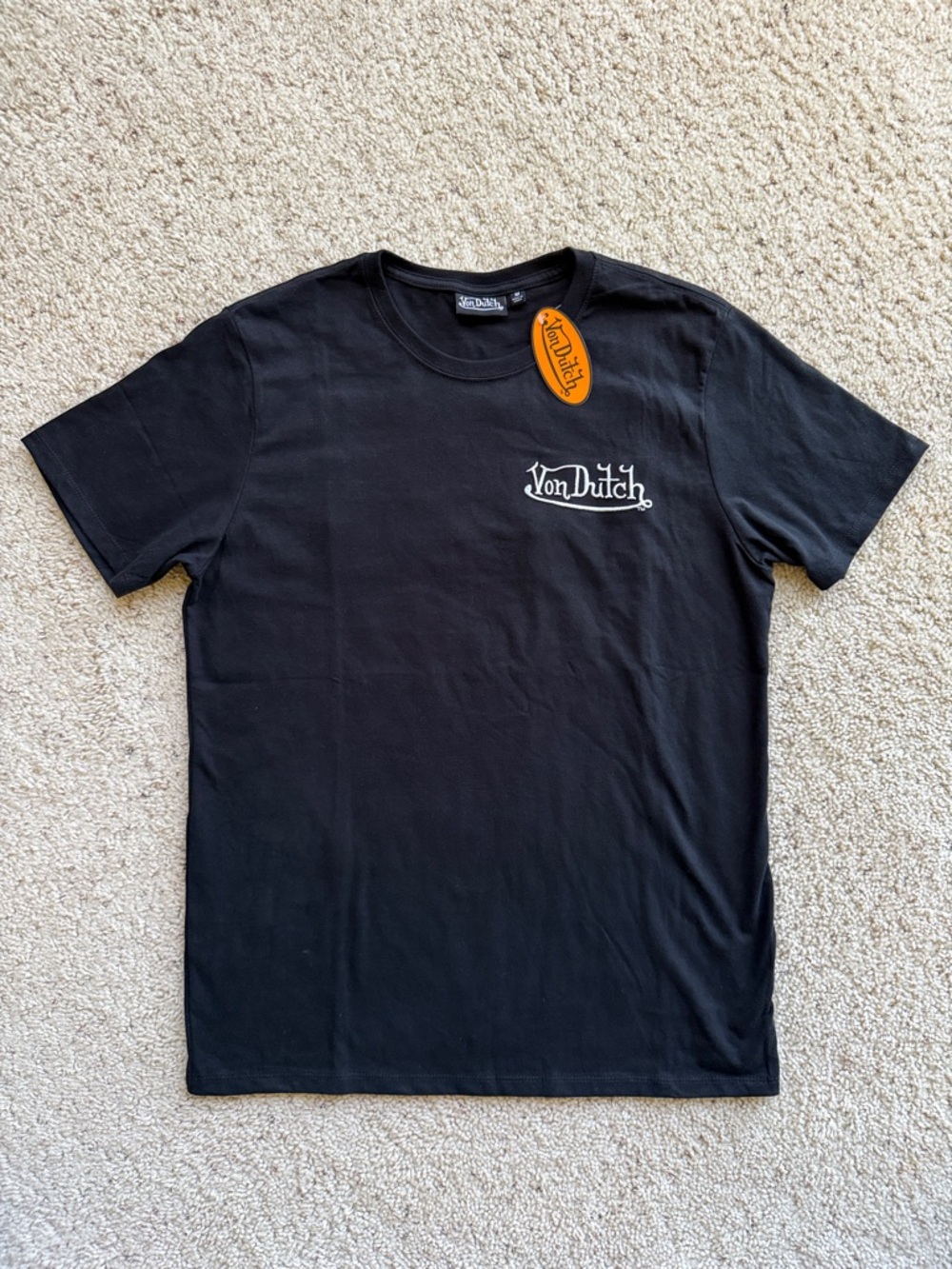 Von Dutch Black Tee with Embroidered Logo